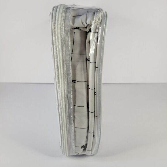 Lacoste White Black Grid 4pc QUEEN Sheets Set 100% Cotton Crocodile Anthracite - Picture 6 of 11